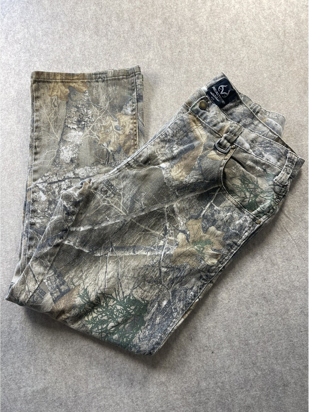 Realtree Camouflage Denim Hunting Pants Mens 36x30 - 36x32 TAG - Outdoor Camo